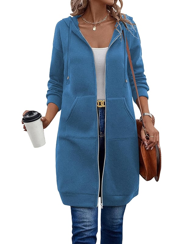 Bergdis | Long Hooded Jacket with Zipper