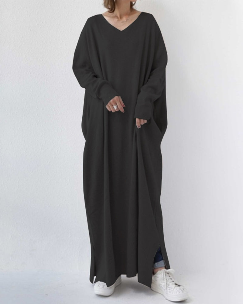 Eudora - Elegant and Casual V-Neck Dress