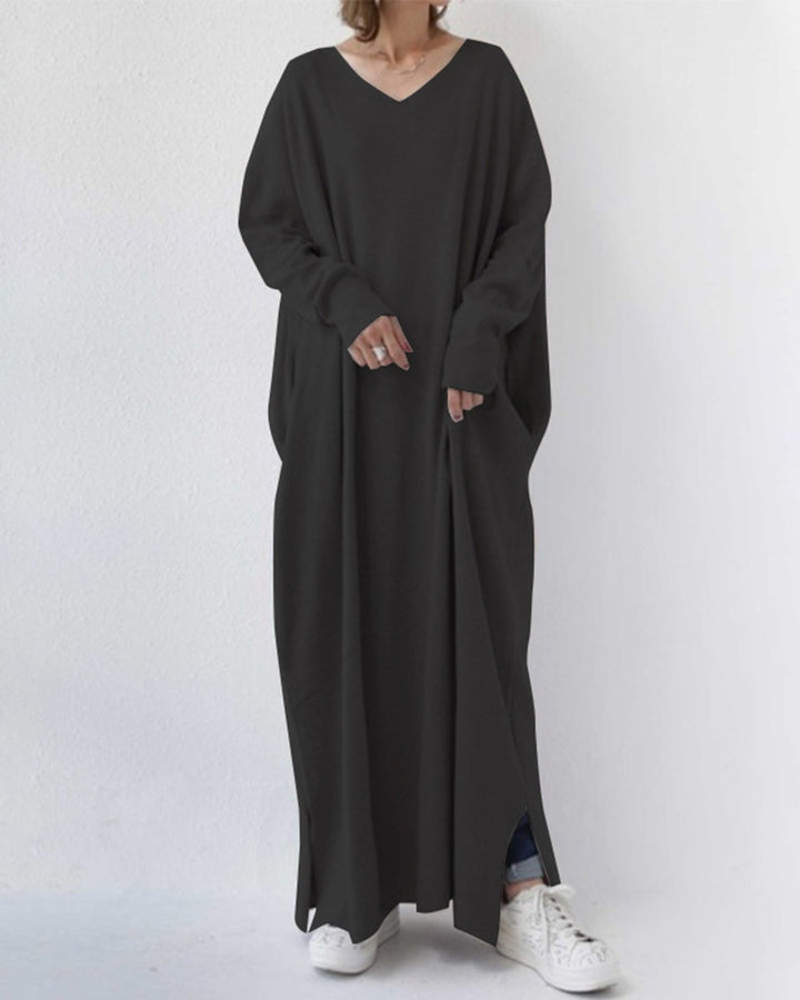 Eudora - Elegant and Casual V-Neck Dress