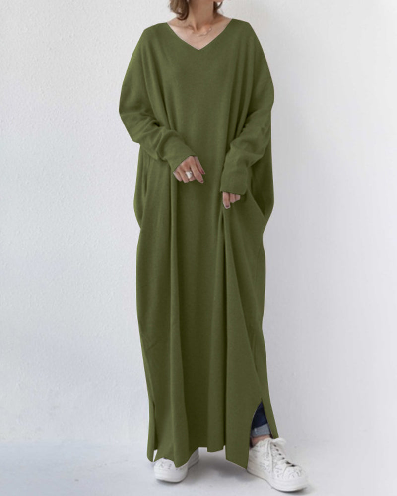 Eudora - Elegant and Casual V-Neck Dress