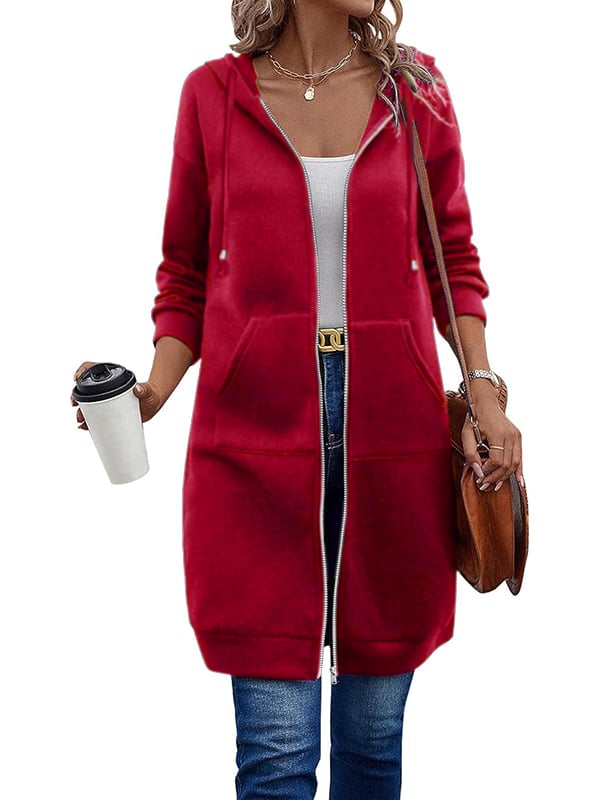 Bergdis | Long Hooded Jacket with Zipper