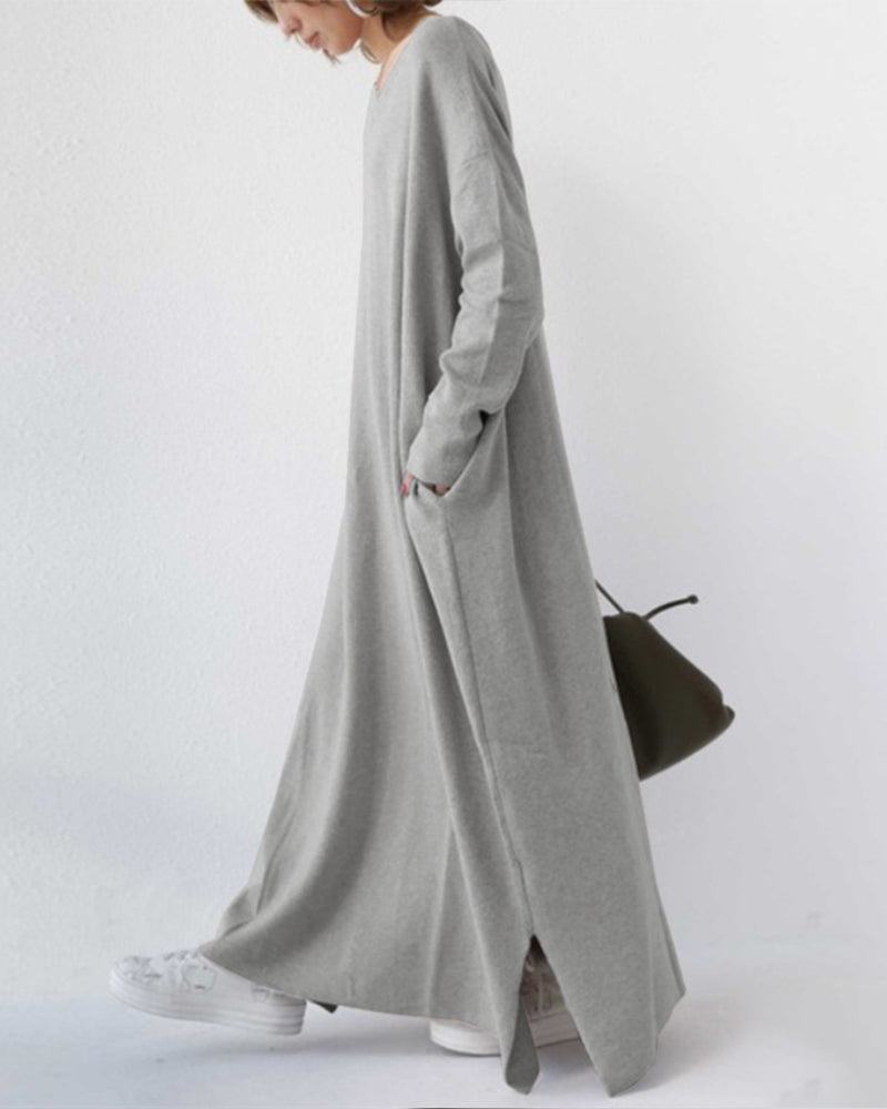 Eudora - Elegant and Casual V-Neck Dress