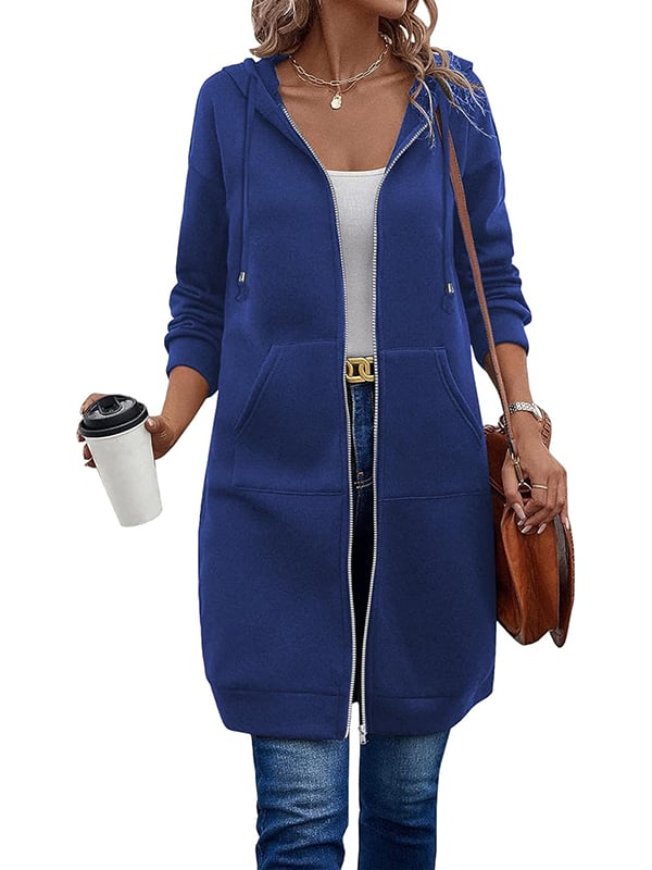 Bergdis | Long Hooded Jacket with Zipper