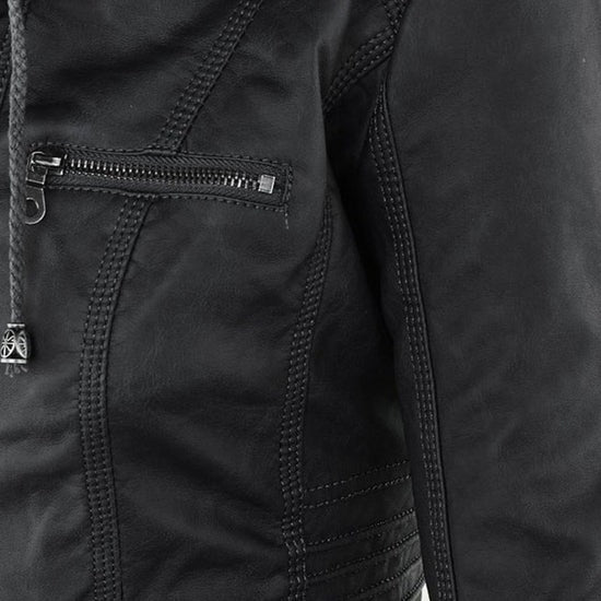 Lisa | Weatherproof Women's Leather Jacket with Hood