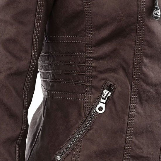 Lisa | Weatherproof Women's Leather Jacket with Hood