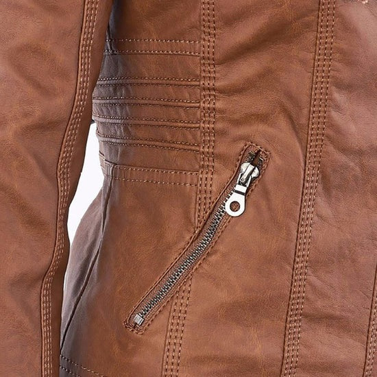 Lisa | Weatherproof Women's Leather Jacket with Hood