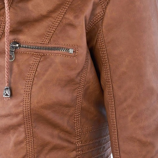 Lisa | Weatherproof Women's Leather Jacket with Hood