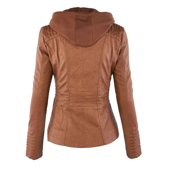Lisa | Weatherproof Women's Leather Jacket with Hood
