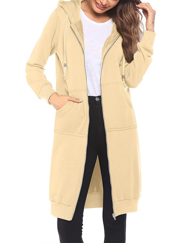 Bergdis | Long Hooded Jacket with Zipper