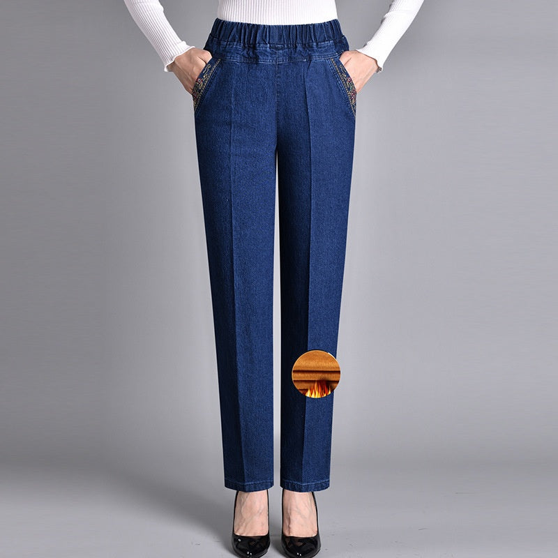 Maira | Women's Jeans with Side Pockets and Elastic Waist