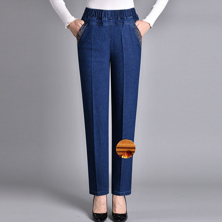 Maira | Women's Jeans with Side Pockets and Elastic Waist