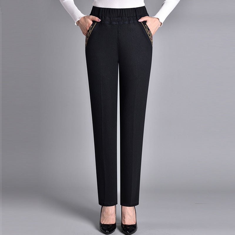 Maira | Women's Jeans with Side Pockets and Elastic Waist