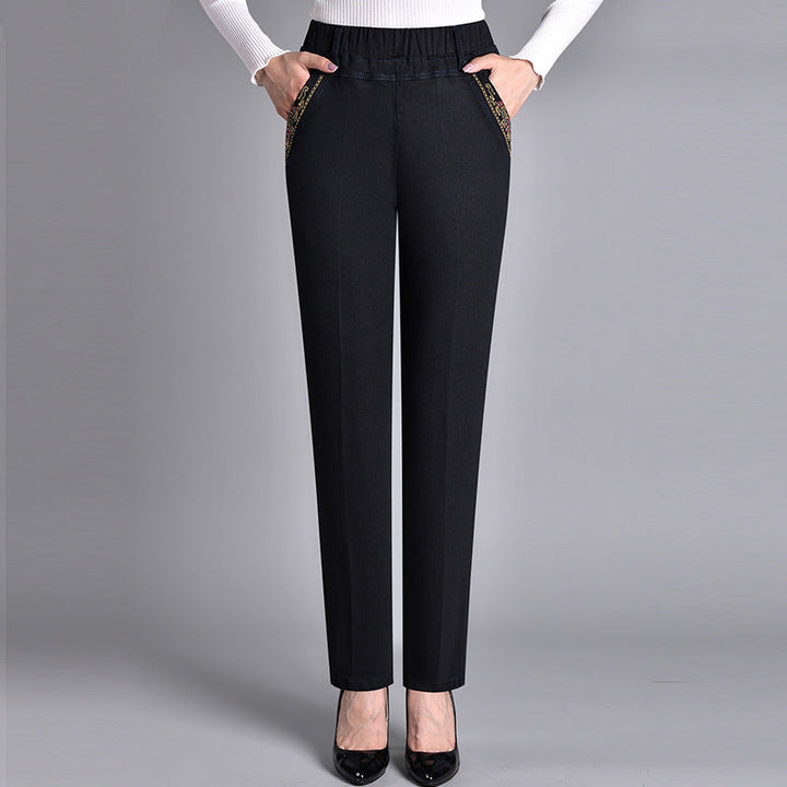 Maira | Women's Jeans with Side Pockets and Elastic Waist