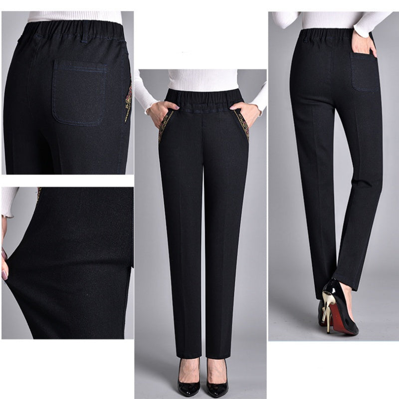 Maira | Women's Jeans with Side Pockets and Elastic Waist